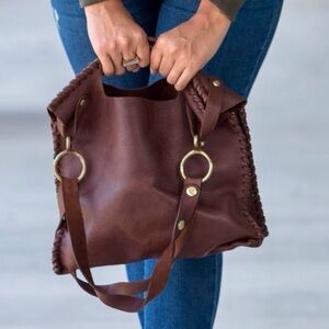 Paolo Angelucci Chocolate Brown Leather Tote Bag